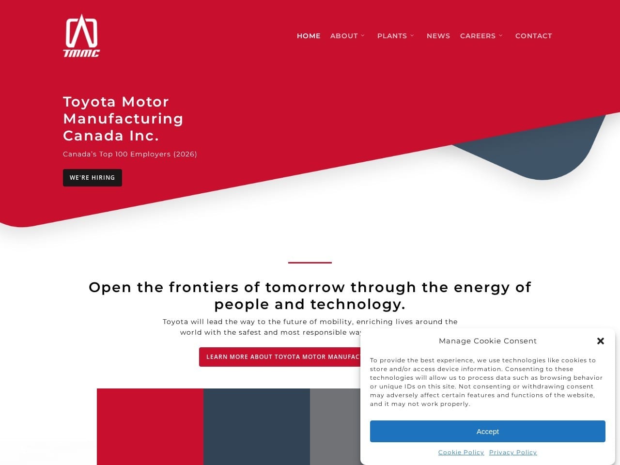 Toyota Motor Manufacturing website preview — KayTech Africa the best web design in Accra portfolio 1