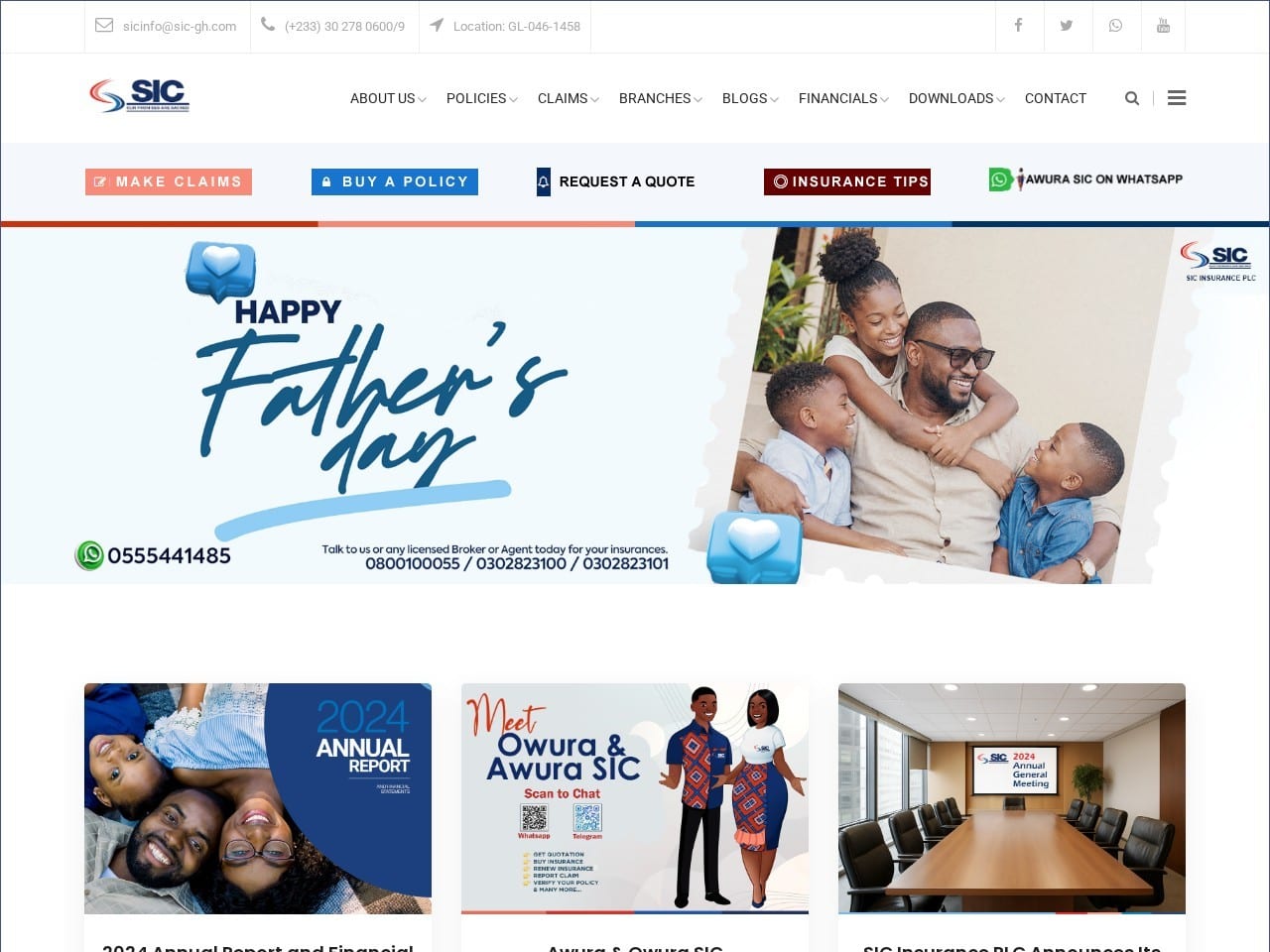 SIC Insurance website preview — KayTech Africa the best web design in Accra portfolio 5